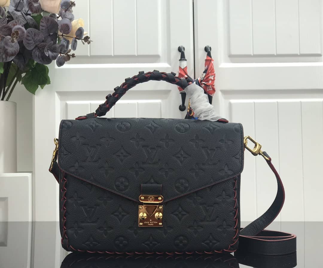 Louis Vuitton Pochette Metis Braided Monogram Empreinte Replica Black M43942