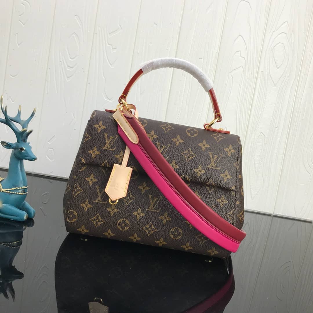 Louis Vuitton Cluny BB Monogram Canvas Shoulder Bag Replica Pink M42738