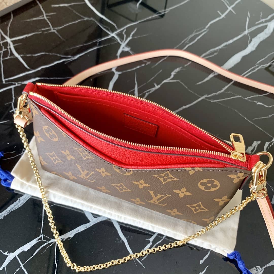 Louis Vuitton Pallas Replica Clutch Monogram 2way Red M41638
