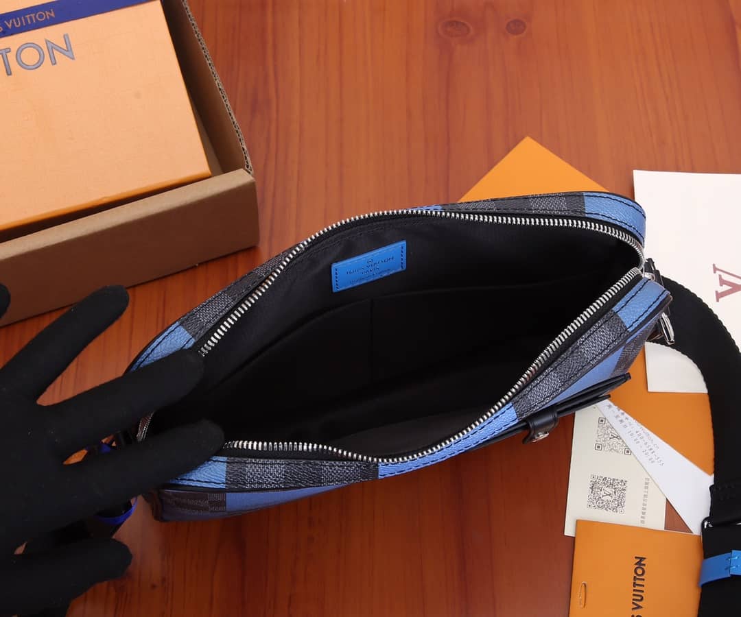 Louis Vuitton Alpha Damier Graphite Giant Messenger Bag Replica Blue N40408
