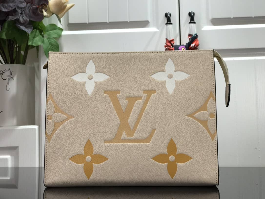 Louis Vuitton Summer Toiletry Pouch Monogram Empreinte Replica Apricot M80504