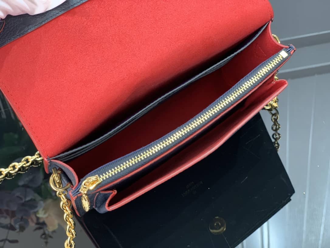 Louis Vuitton Monogram Empreinte Vavin Chain Long Wallet Replica Black M67839