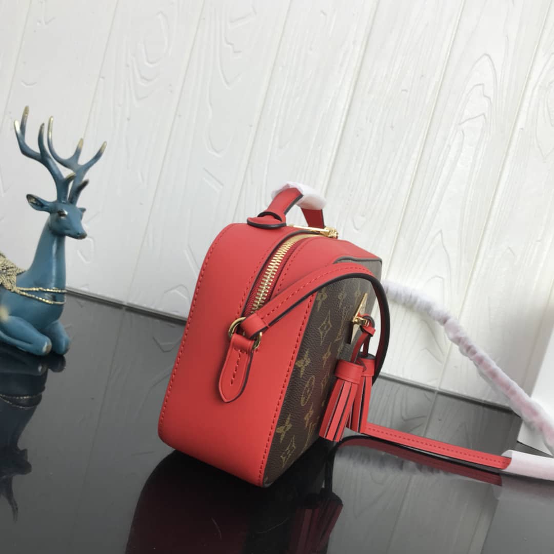 Louis Vuitton Canvas Saintonge Replica Camera Bag Red M43555