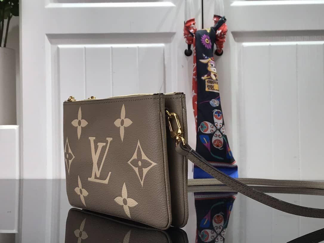 Louis Vuitton Double Zip Monogram Empreinte Leather Replica Pochette M80084