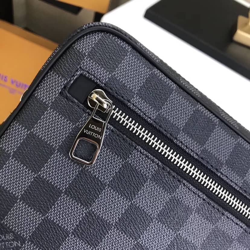 Louis Vuitton Damier Graphite Pochette Kasai Clutch Replica Black N41664