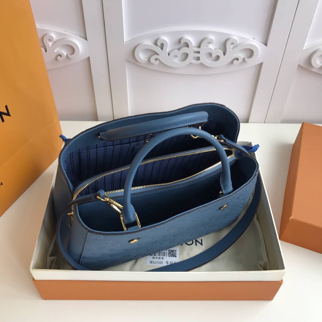 Louis Vuitton Monogram Montaigne MM Shoulder Bag Replica Blue M41048