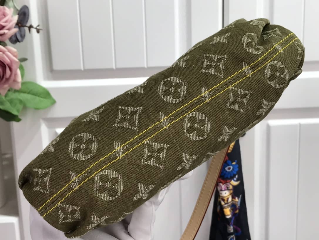 Louis Vuitton Monogram Denim Mini Pleaty Replica Shoulder Bag Green M95050
