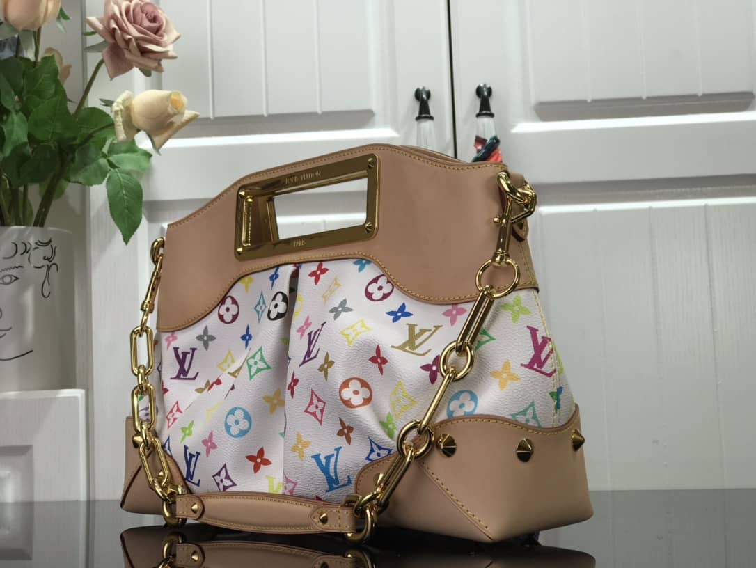 Louis Vuitton Judy MM 2way Monogram Multi-Color Bag Replica White M40255
