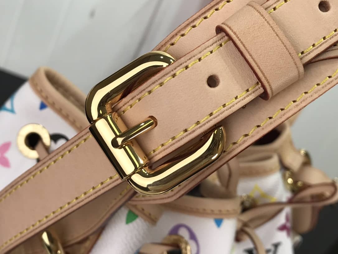 Louis Vuitton Monogram Multicolor Petit Noe Replica Shoulder Bag White M42229