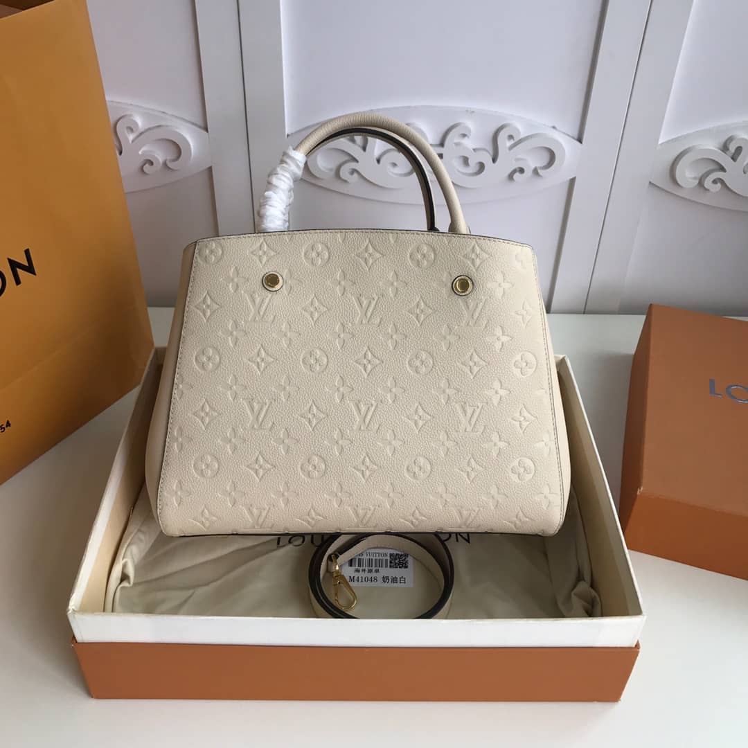 Louis Vuitton Monogram Montaigne MM Shoulder Bag Replica White M41048