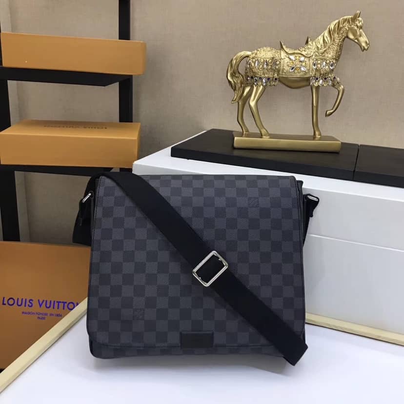 Louis Vuitton Damier Graphite District MM Shoulder Bag Replica N41272