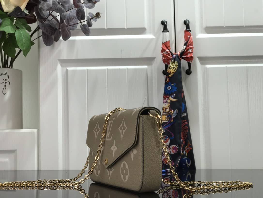 Louis Vuitton Bicolor Monogram Empreinte Replica Pochette Felice Gray M69977