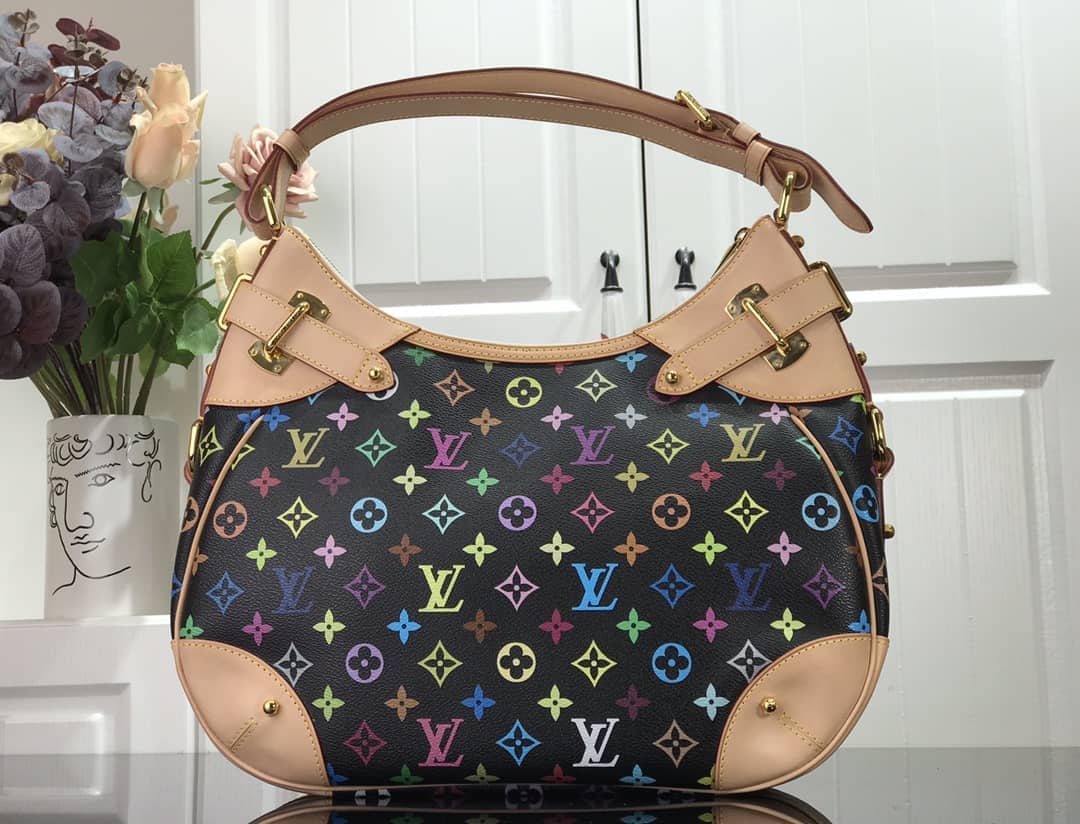 Louis Vuitton Monogram Multi Color Greta Shoulder Bag Replica Black M40196