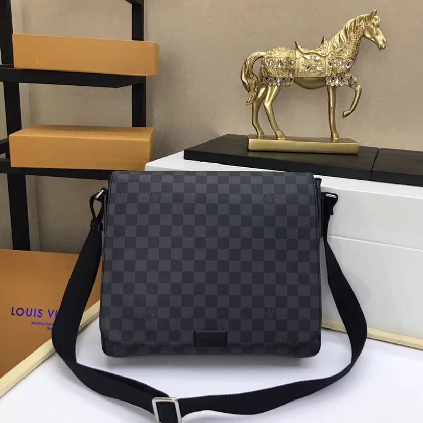 Louis Vuitton Damier Graphite District MM Shoulder Bag Replica N41272