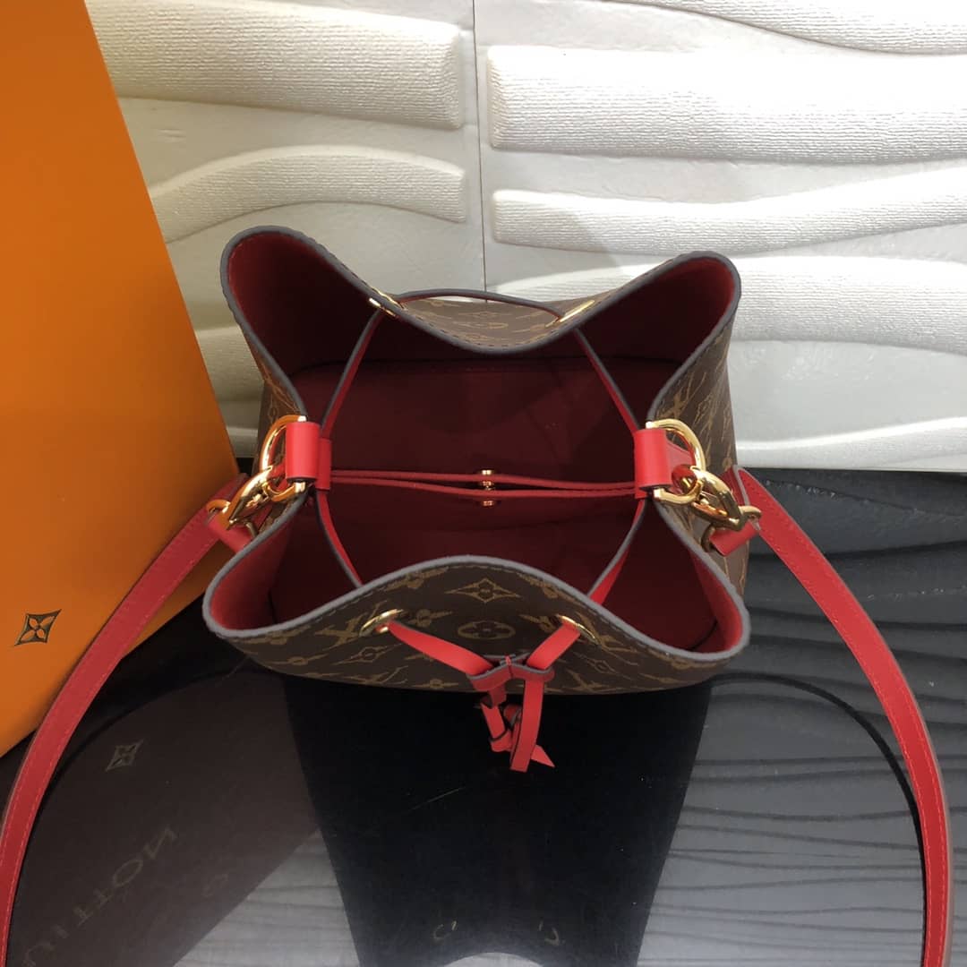 Louis Vuitton Noe Monogram Canvas Replica Bucket Bag Red