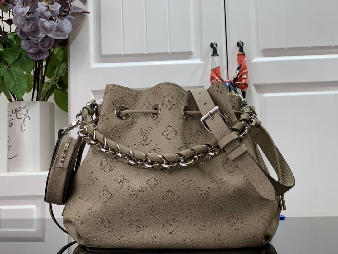 Louis Vuitton Bella Mahina Magnolia Leather Replica Bag M57068 Gray
