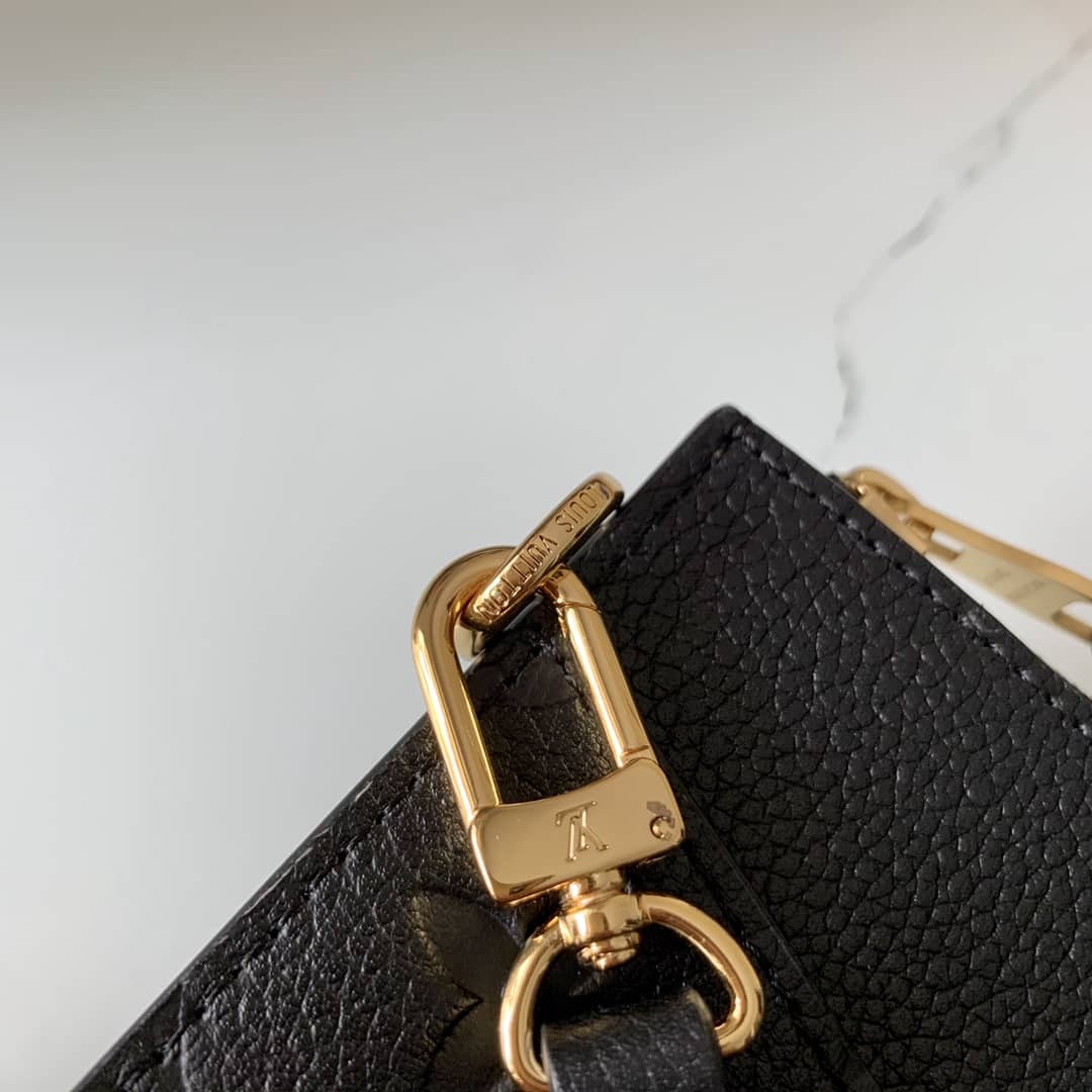 Louis Vuitton Pochette Melanie MM Monogram Empreinte Replica Clutch Black M68705