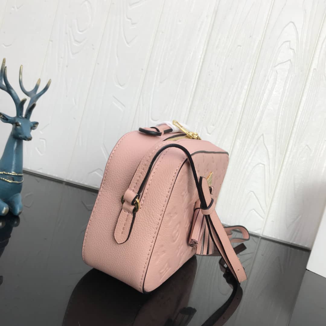 Louis Vuitton Saintonge Monogram Empreinte Replica Bag Pink M44593