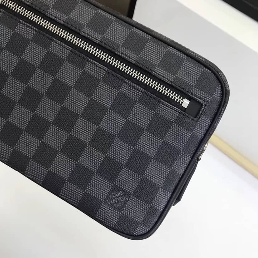 Louis Vuitton Damier Graphite Pochette Kasai Clutch Replica Black N41664