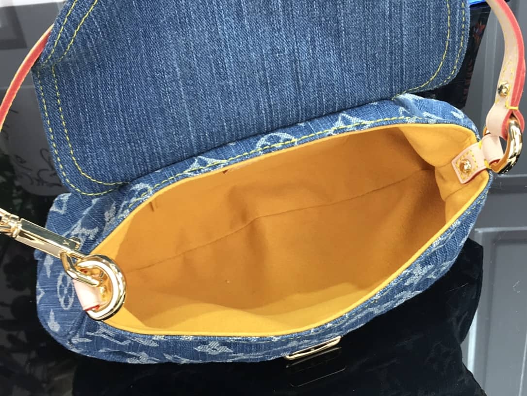 Louis Vuitton Monogram Denim Mini Pleaty Replica Shoulder Bag Blue M95050