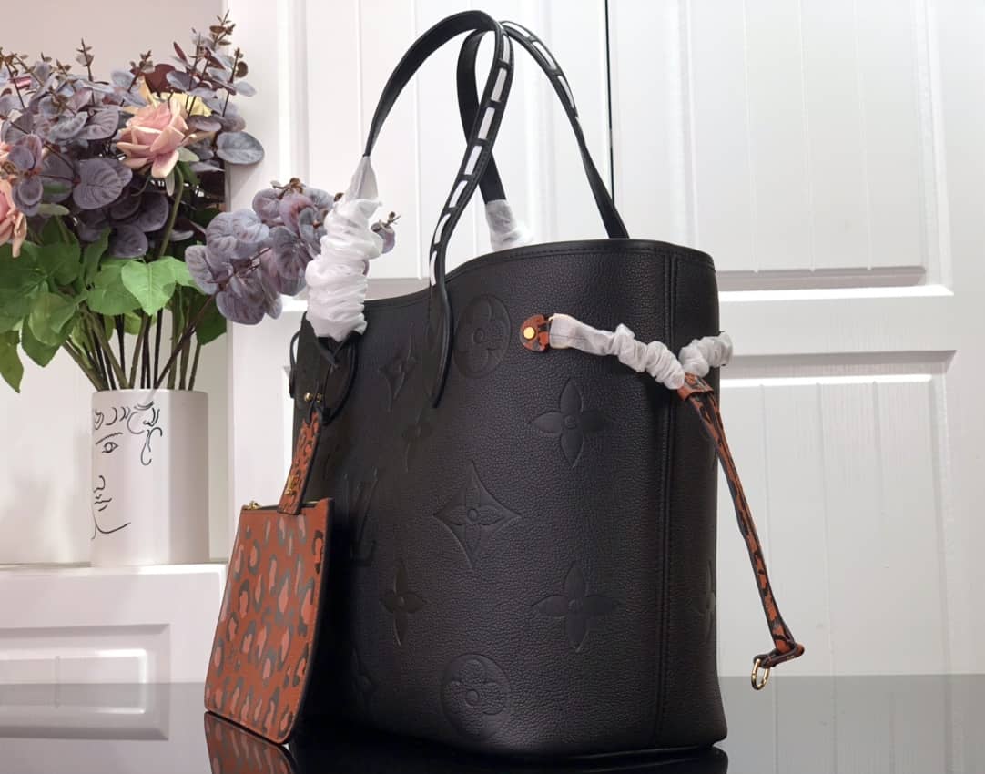 Louis Vuitton Neverfull Dupe MM Monogram Empreinte Medium Bag Replica Black M45856
