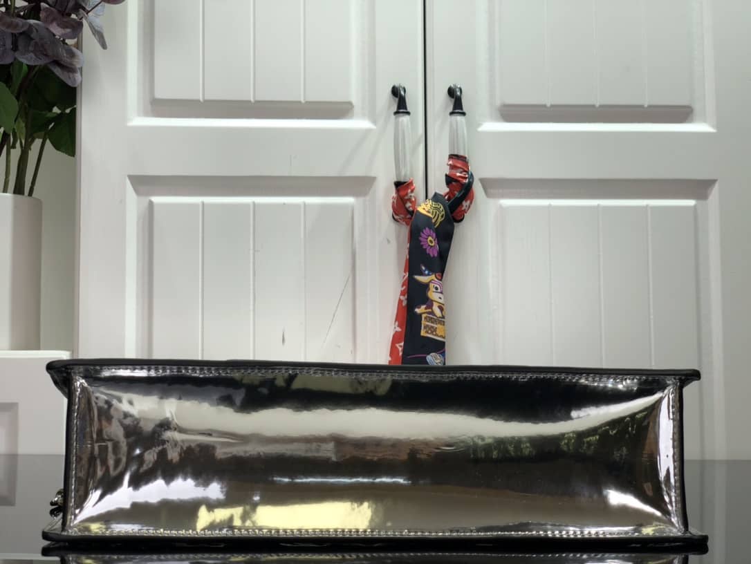 Louis Vuitton Sac Plat Monogram Mirror Coated Shoulder Bag Replica Silver M45884