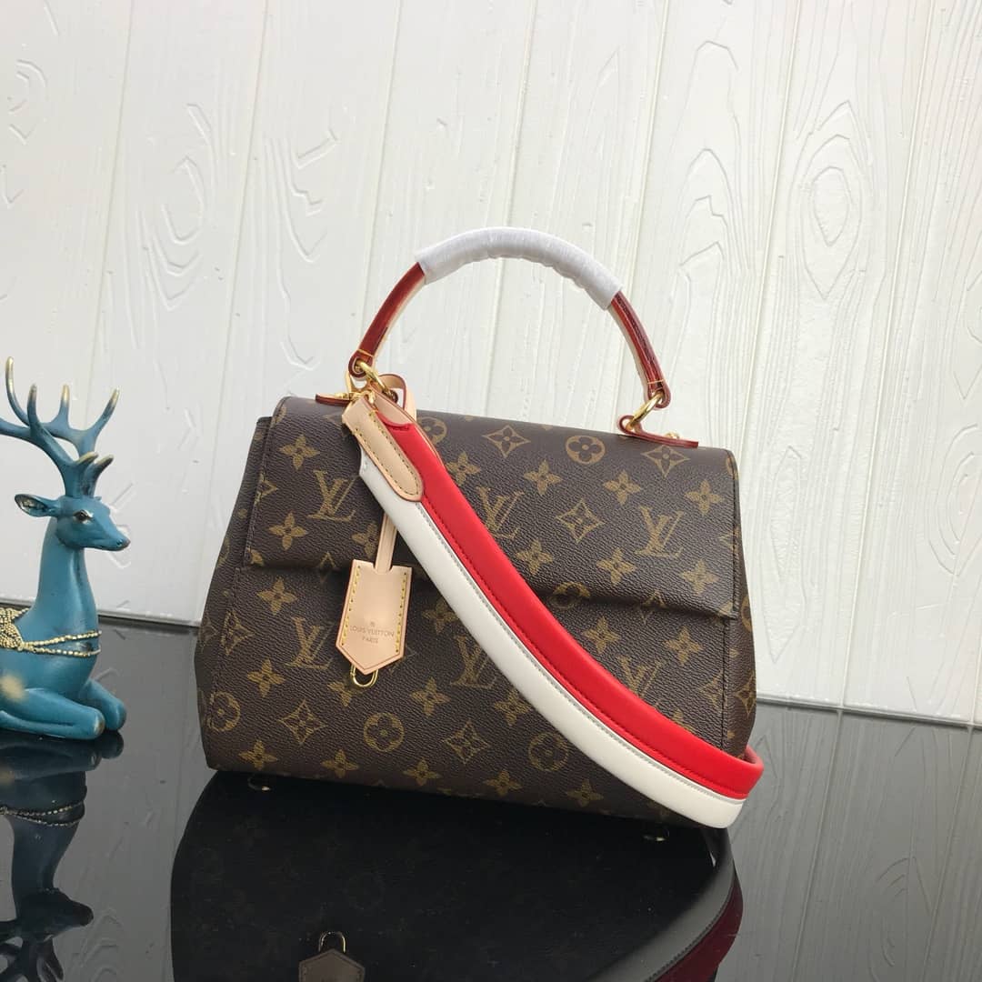 Louis Vuitton Cluny BB Monogram Canvas Shoulder Handbag Replica Red M42738