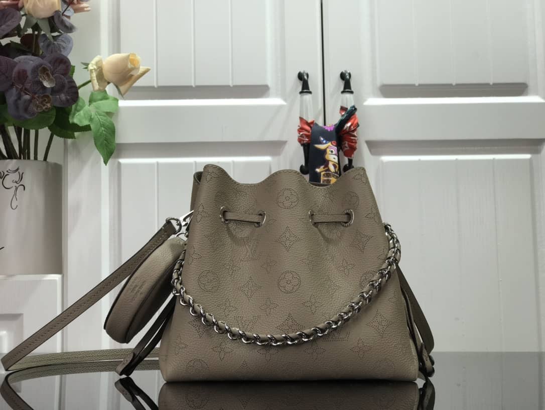 Louis Vuitton Bella Mahina Magnolia Leather Replica Bag Apricot M57068