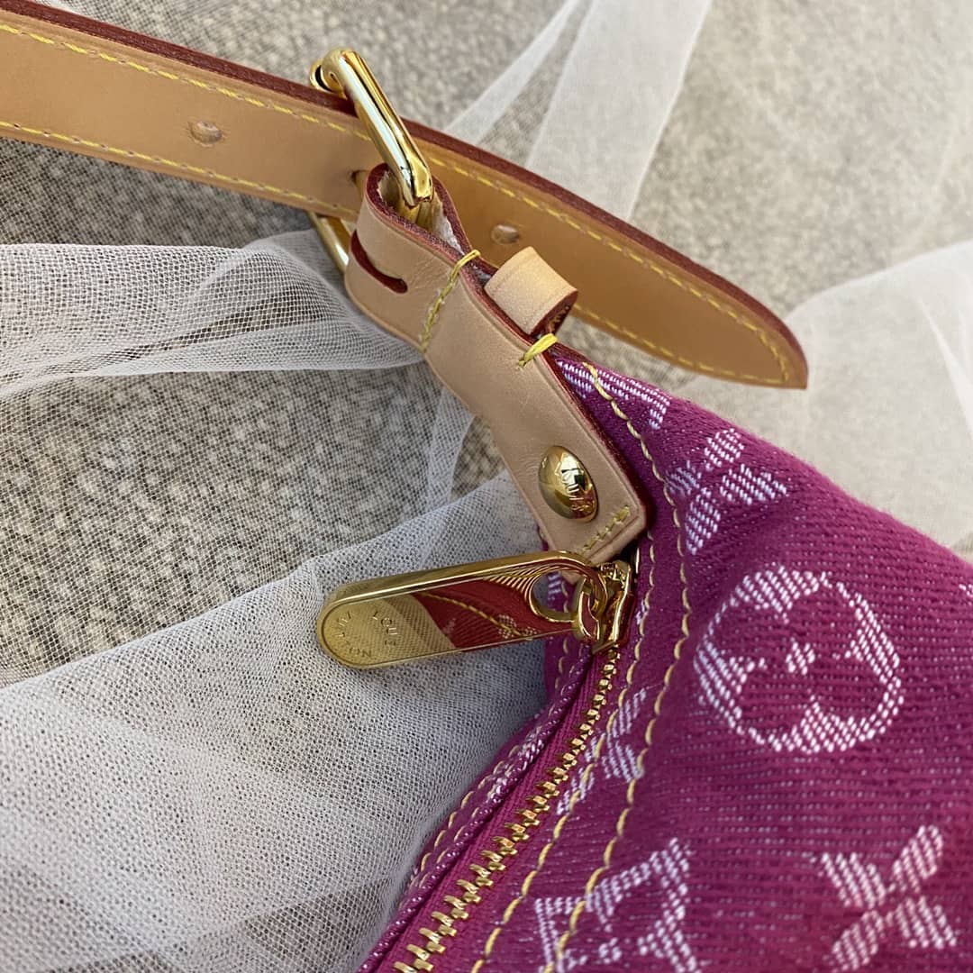Louis Vuitton Monogram Denim Baggy PM Bag Replica Pink M44464