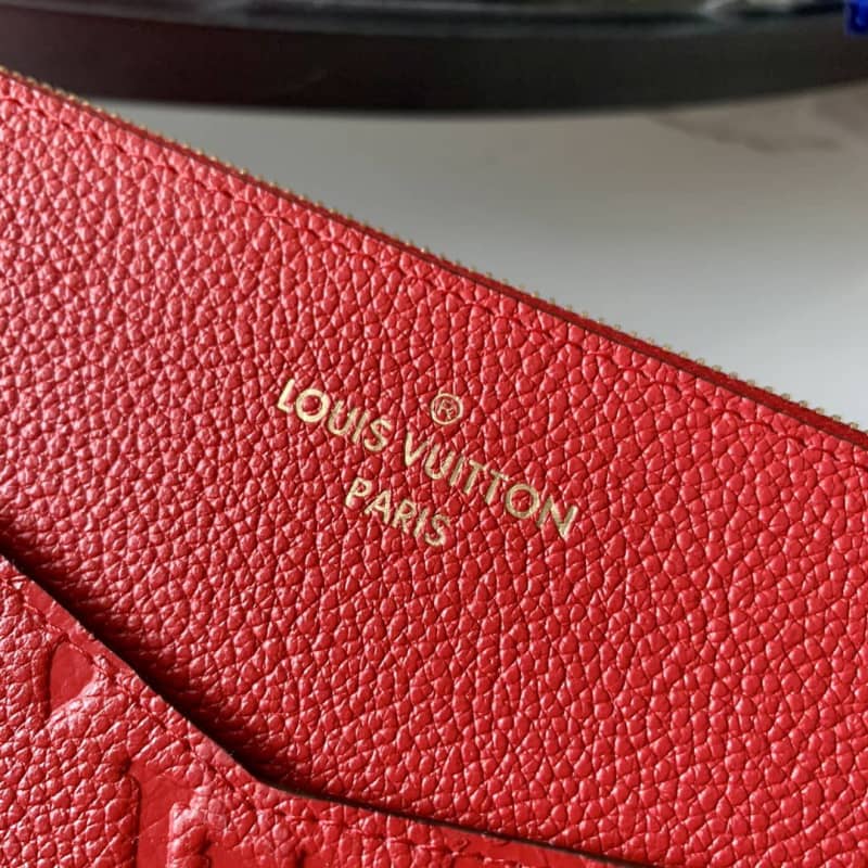 Louis Vuitton Pochette Melanie MM Monogram Empreinte Replica Clutch Red M68705