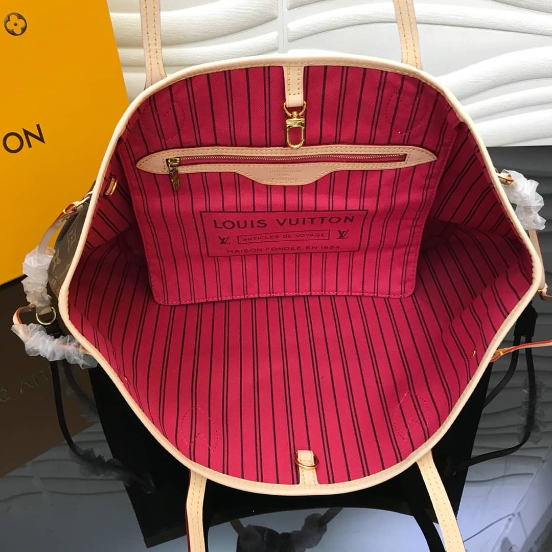 Louis Vuitton Monogram Neverfull MM Bag Replica Pink M40995