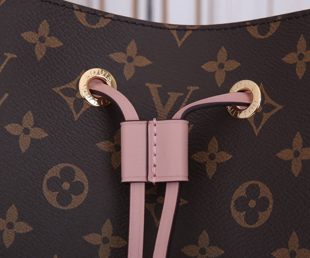 Louis Vuitton Neo Noe Monogram Replica Drawstring Bag Pink M44022