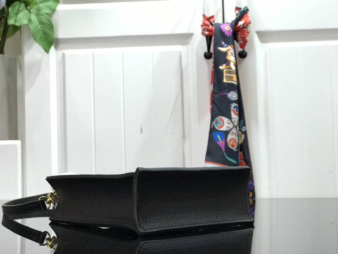 Louis Vuitton Monogram Petit Sac Plat Bag Replica Black M80449