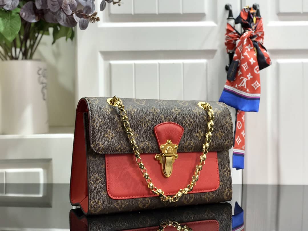 Louis Vuitton Monogram Canvas Victoire Chain Bag Replica Red M41731