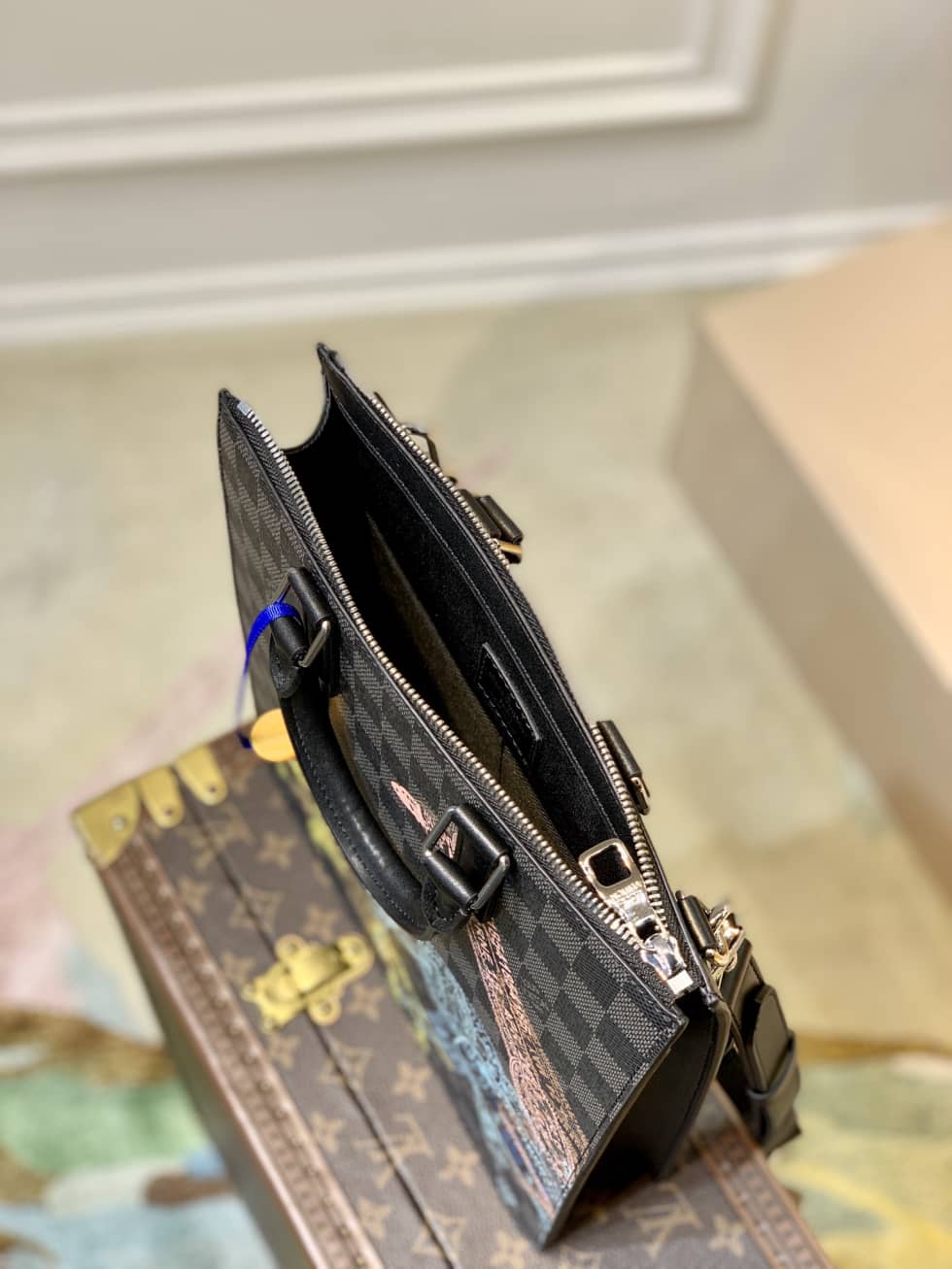 Louis Vuitton Sac Plat Messenger Bag Black N45276 Replica Shoulder Bag