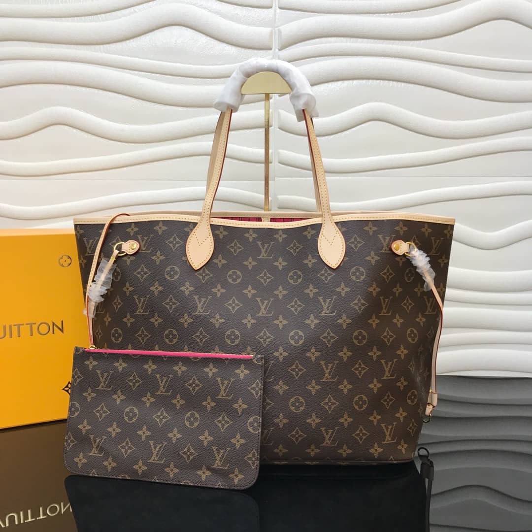 Louis Vuitton Neverfull Dupe Monogram GM Shoulder Bag Replica Pink M40990