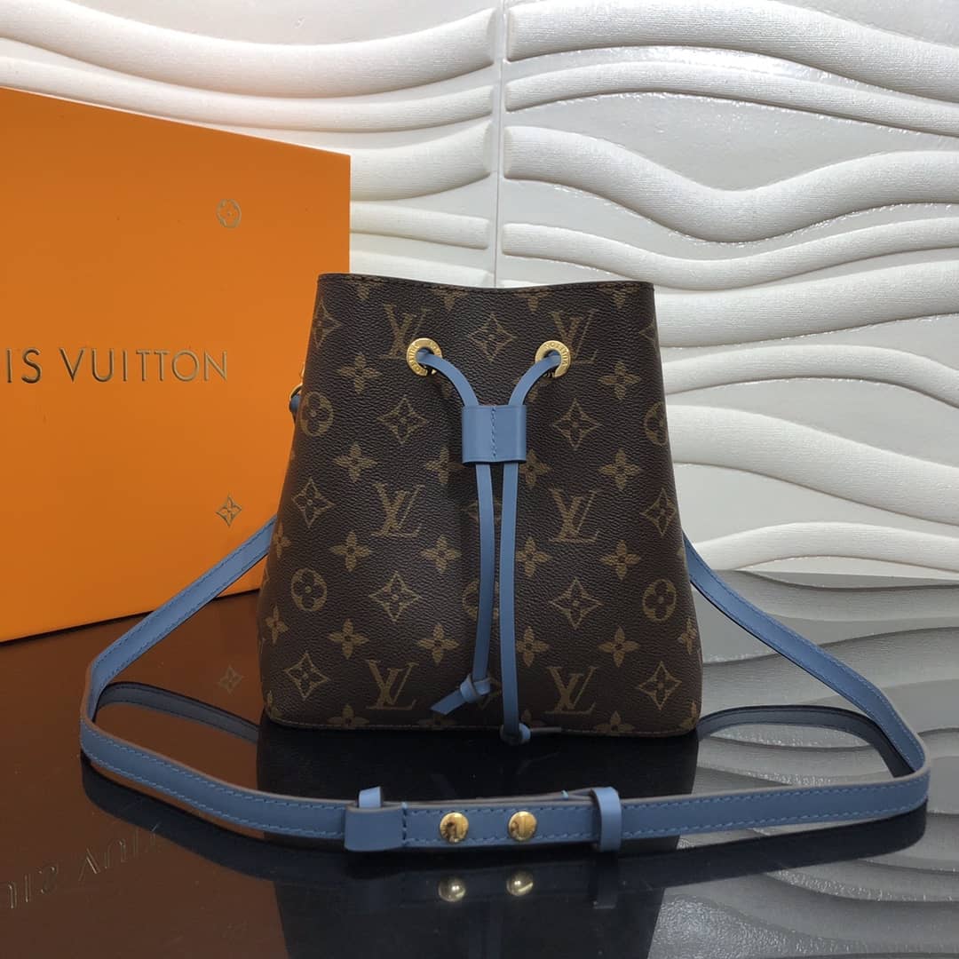 Louis Vuitton Noe Monogram Canvas Replica Bucket Bag Blue