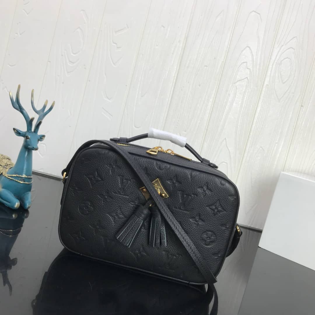 Louis Vuitton Saintonge Monogram Empreinte Replica Bag Black M44593