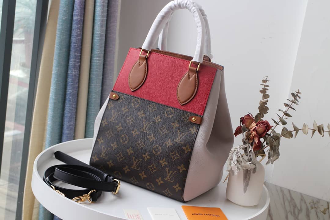 Louis Vuitton Monogram Fold MM 2way Tote Replica Red M45409