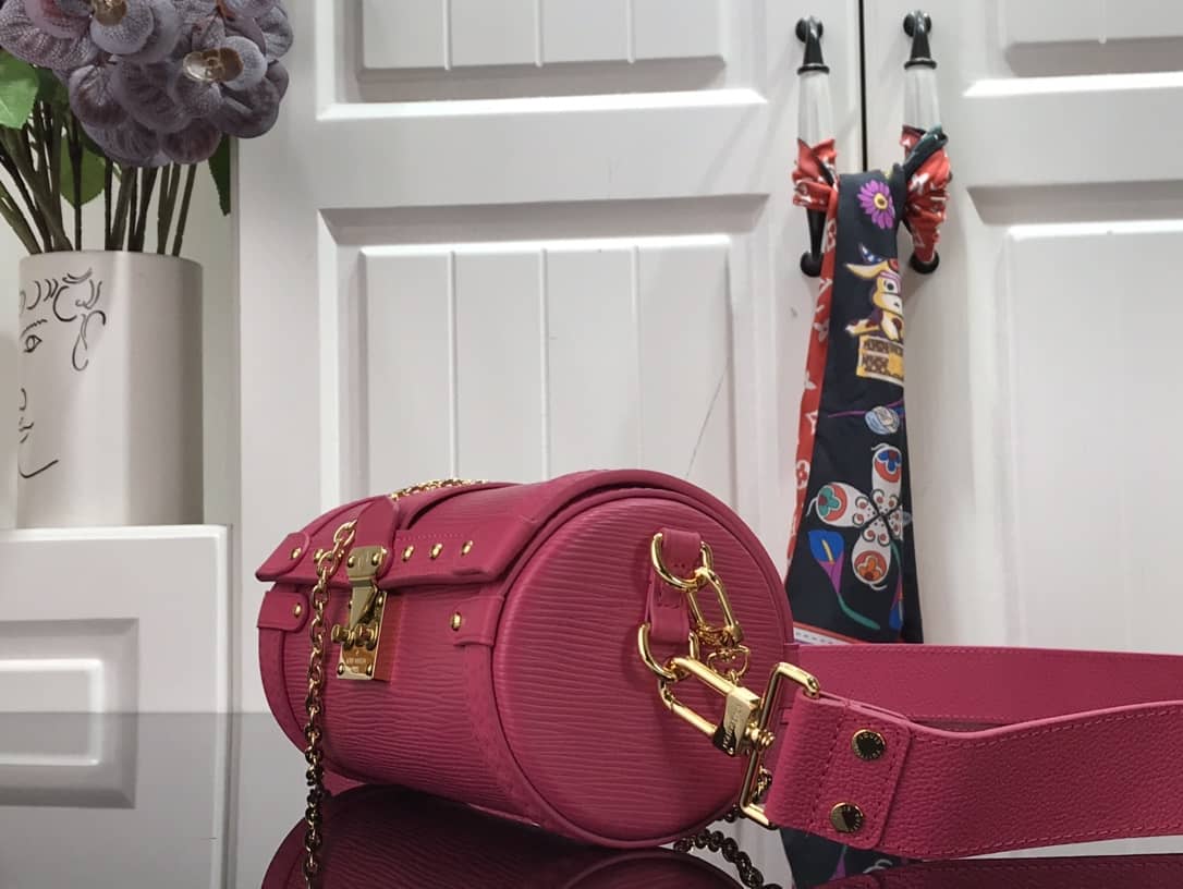 Louis Vuitton Papillon Trunk Monogram Chain Replica Crossbody Bag Pink M57836
