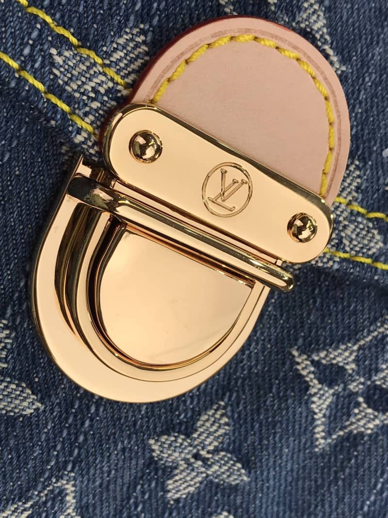 Louis Vuitton Monogram Denim Mini Pleaty Replica Shoulder Bag Blue M95050