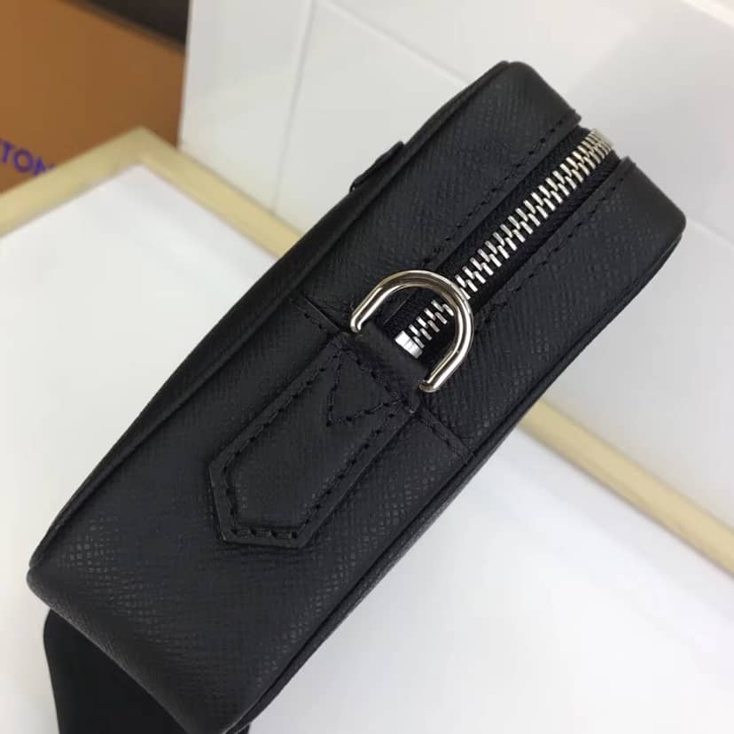 Louis Vuitton Kasai Taiga Leather Canvas Replica Clutch Black M33409