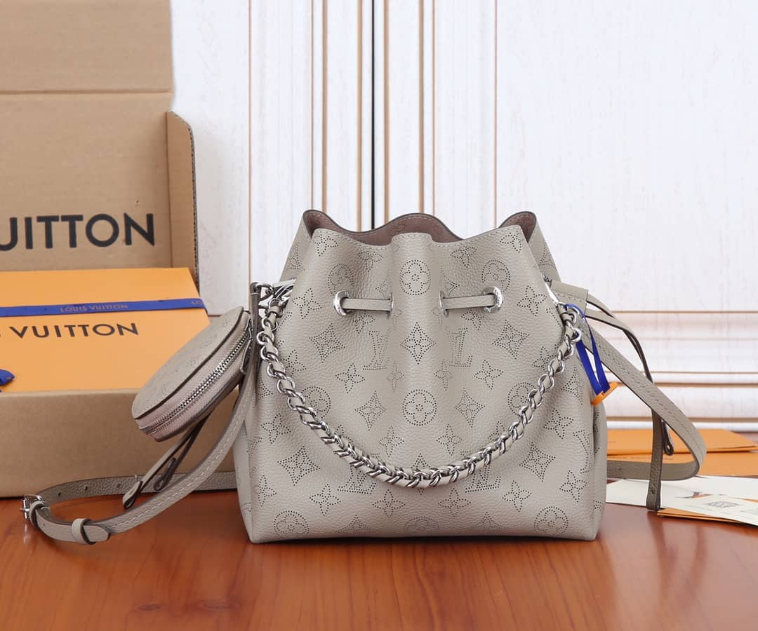 Louis Vuitton Bella Leather Replica Shoulder Bag Gray M57070