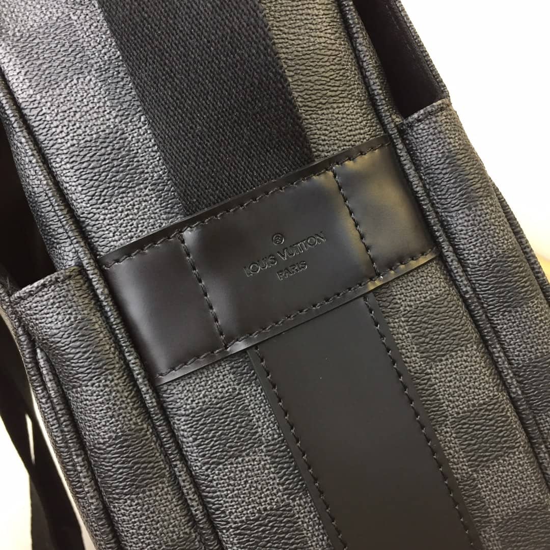 Louis Vuitton Naviglio Leather Shoulder Bag Replica Black N45255