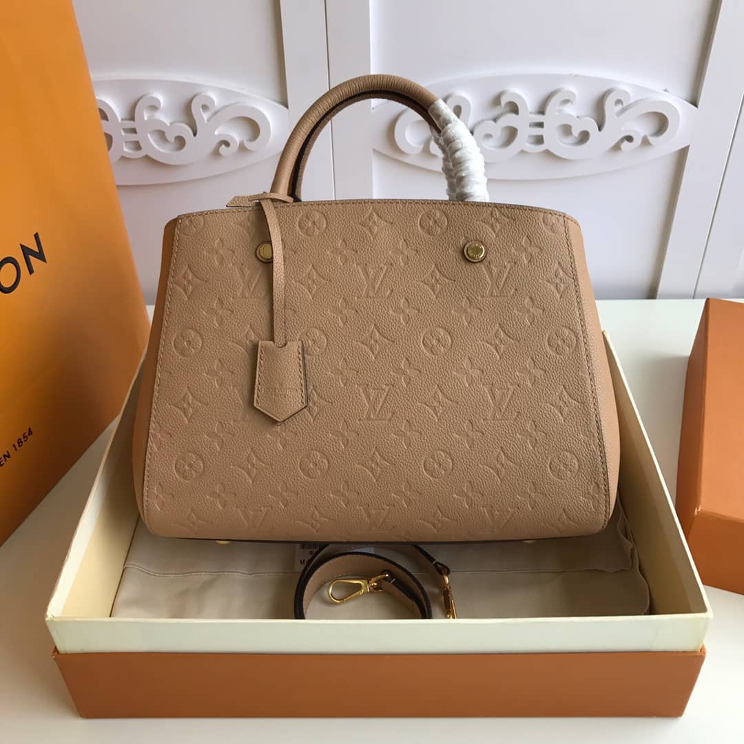 Louis Vuitton Monogram Montaigne MM Shoulder Bag Replica Apricot M41048