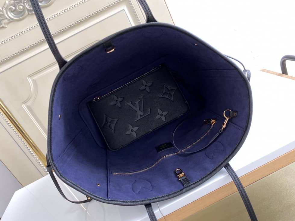 Louis Vuitton Monogram Empreinte Neverfull MM Black M45686 Replica Tote