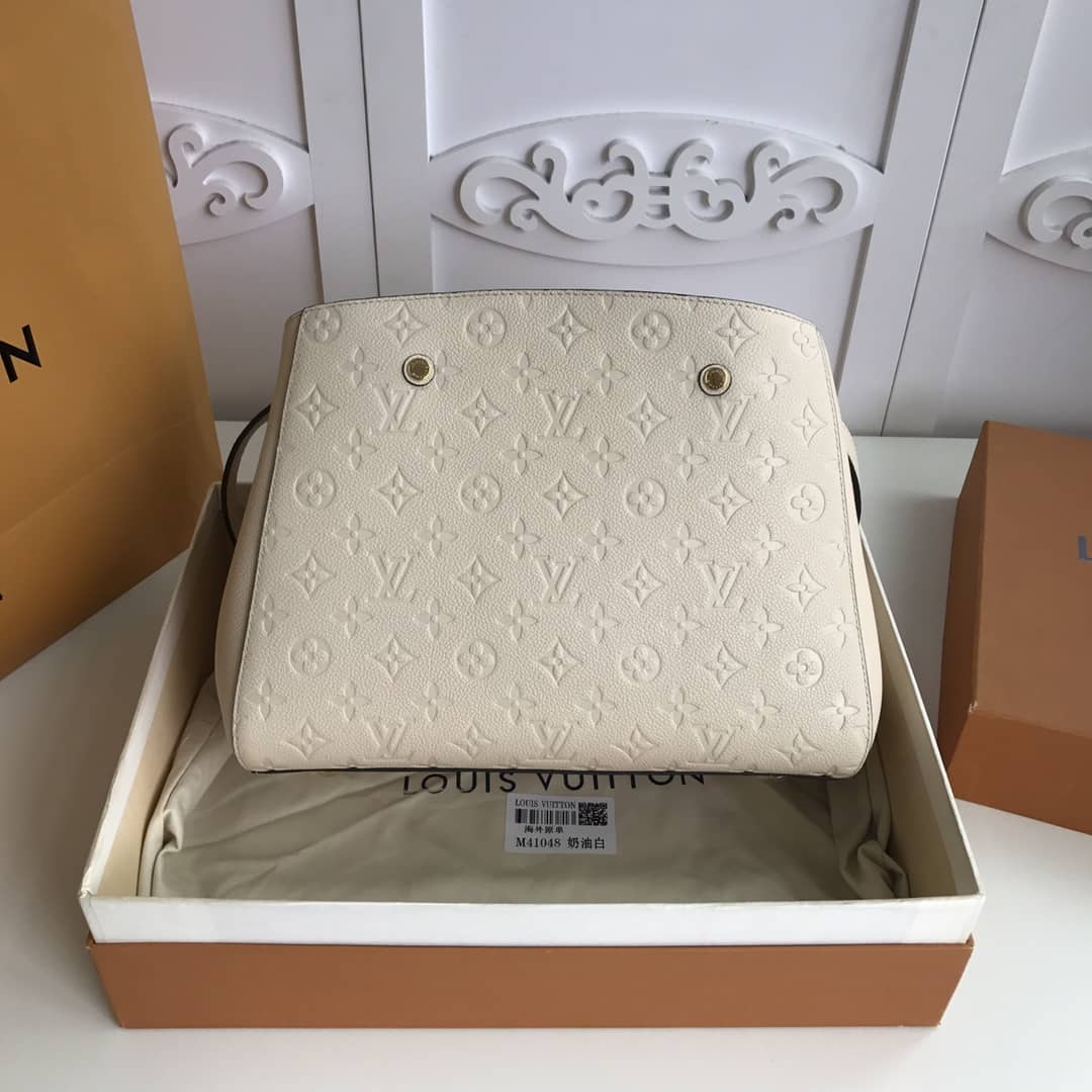 Louis Vuitton Monogram Montaigne MM Shoulder Bag Replica White M41048