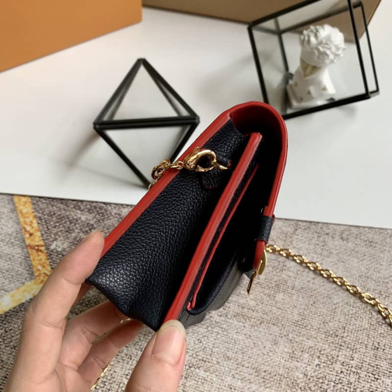Louis Vuitton Monogram Empreinte Vavin Chain Long Wallet Replica Blue M67839