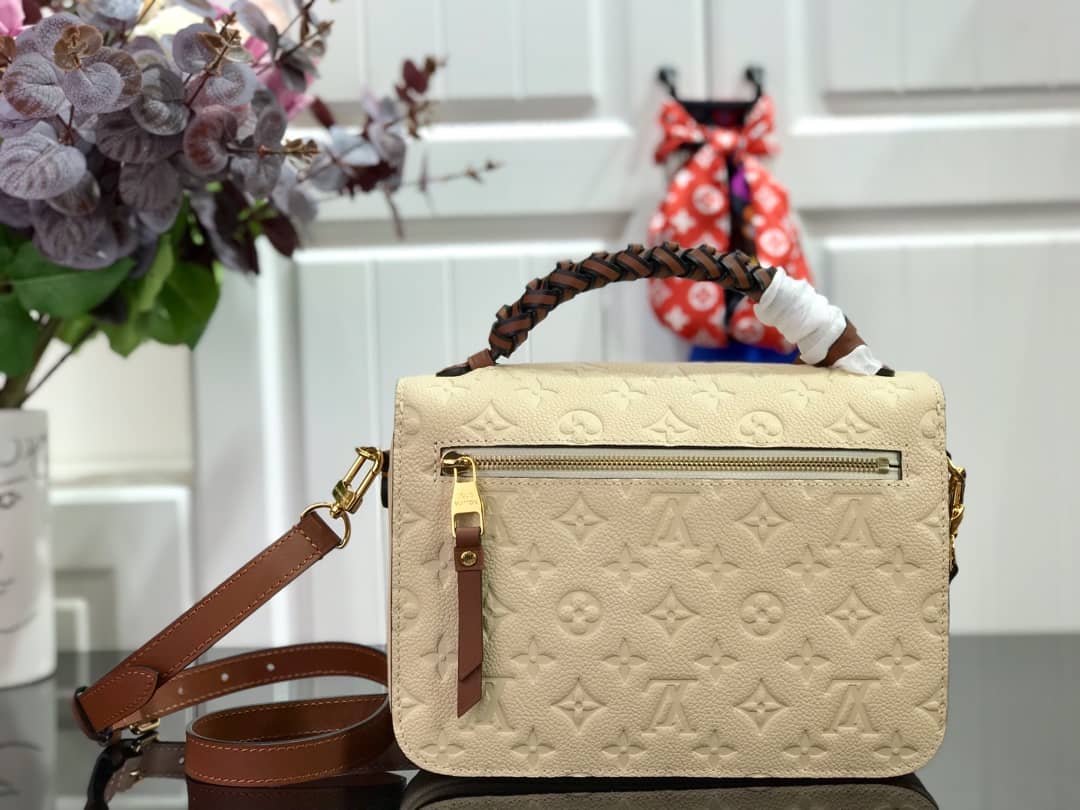 Louis Vuitton Pochette Metis Braided Monogram Empreinte Replica Beige M43942
