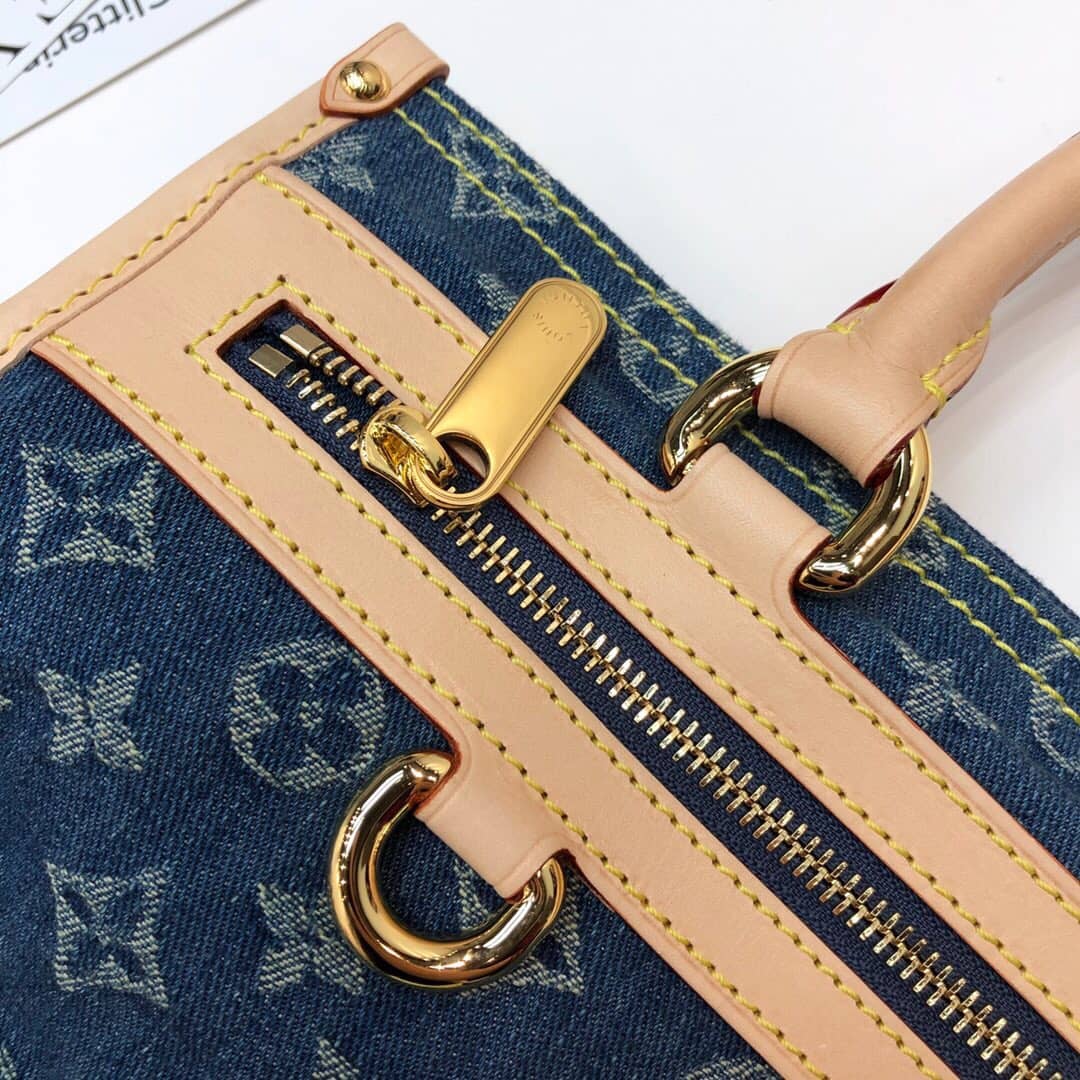 Louis Vuitton Monogram Denim Flat Shopper Tote Replica M95018